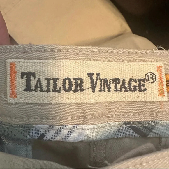 Tailor Vintage Greenwich Slim Fit Men's Khaki Pants - Picture 4 of 8